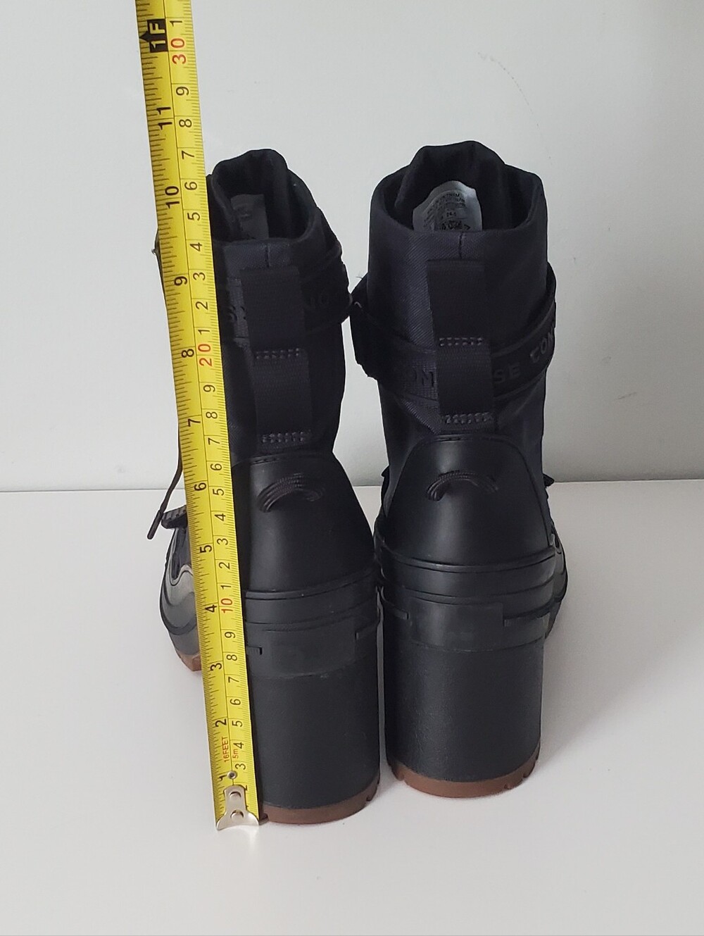Converse Black Chuck Taylor All Star GR82 Chunky Heel Boots Size 7.5 - Picture 7 of 11